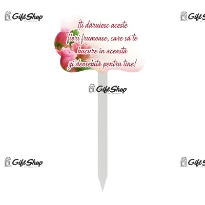 Iti daruiesc aceste flori frumoase, topper lemn, model